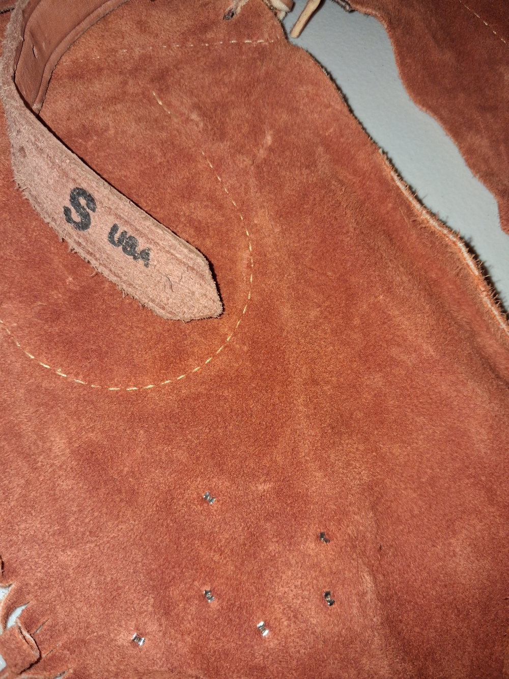Suede Fringed Western Chaps with Texas Star Appliqués - Picture 5 of 5